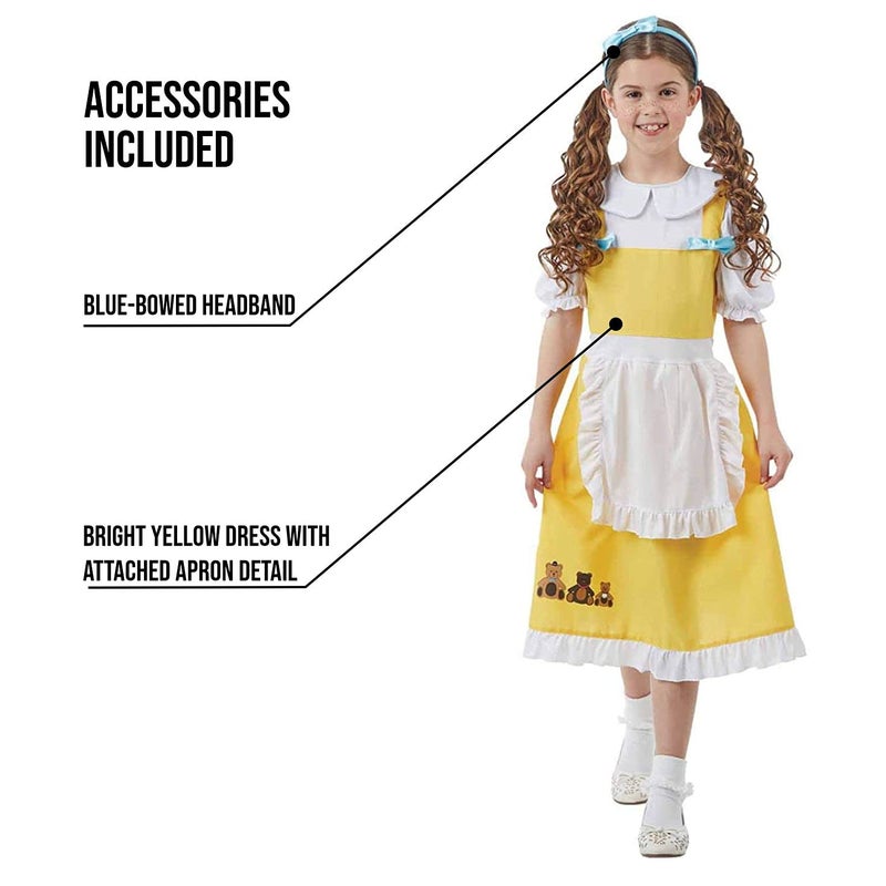 fun shack Goldilocks Costume for Girls, Goldilocks and the Three Bears Costume Kids, Book Characters Costumes for Kids, Small - Image 3